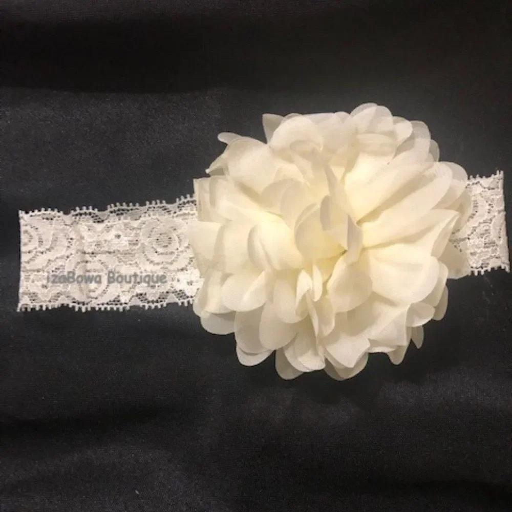 Ivory Country Lace Headband  7LCIV  Handmade NWT Boutique